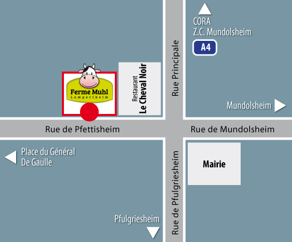 plan d'accès à la ferme Muhl